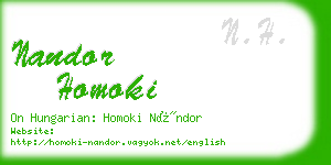 nandor homoki business card